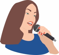 Woman with Mic Illustration